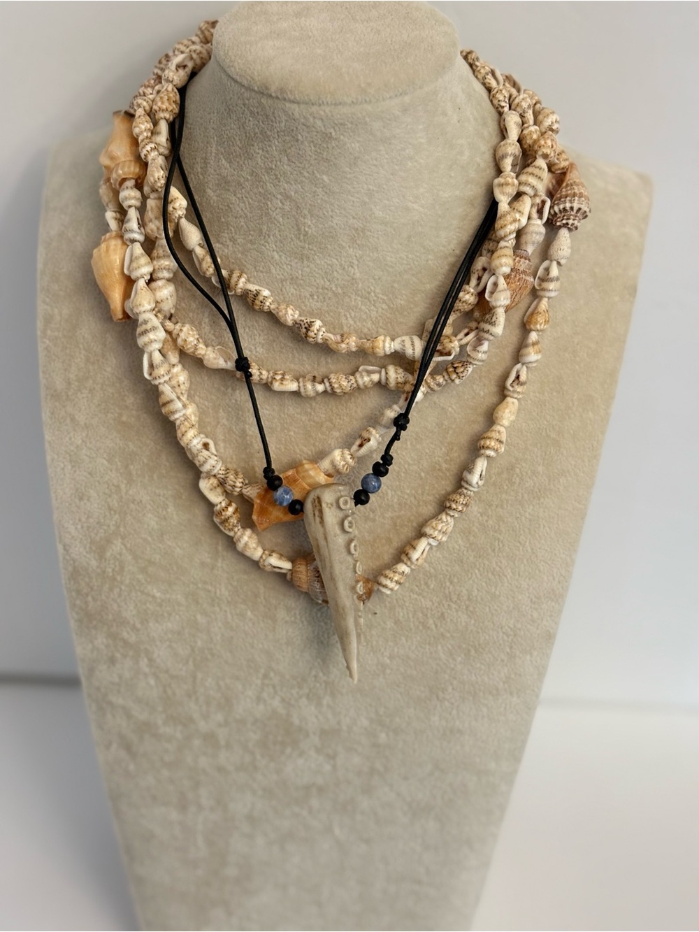 Coastal Shell Necklace Set of 3 Ocean Style Pendant Boho Jewelry